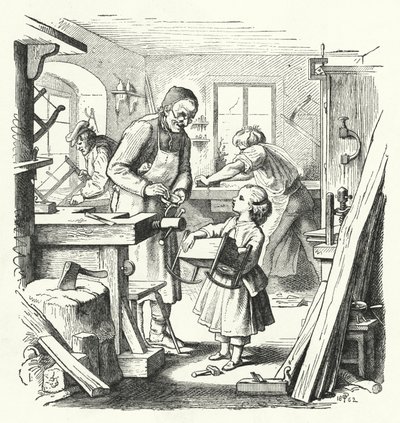 Die zerbrochene Wiege (Gravur) von English School