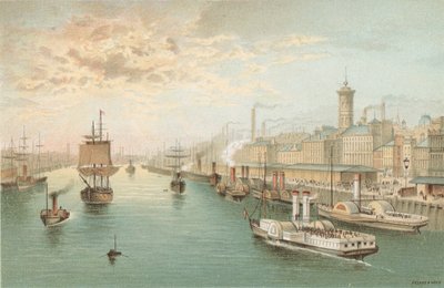 Der Broomielaw, Glasgow - Blick nach Westen von English School