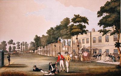 Die Kadettenkaserne im Arsenal, London (Farblithografie) von English School