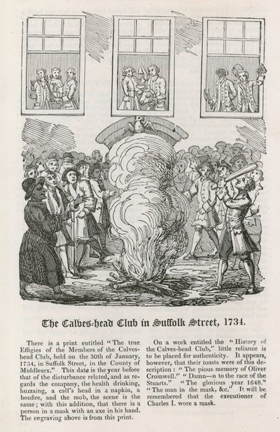 Der Calves Head Club in der Suffolk Street, 1734 von English School