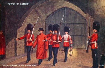 Die Zeremonie der Königsschlüssel, Tower of London von English School