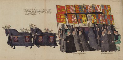 Der Wagen im Trauerzug von Königin Elisabeth I. von English School