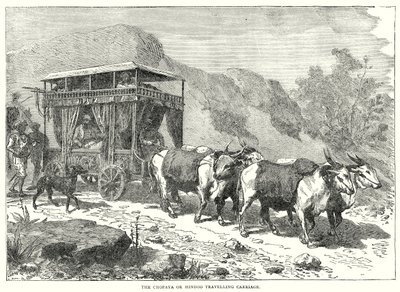 Der Chopaya oder Hindoo-Reisewagen (Gravur) von English School