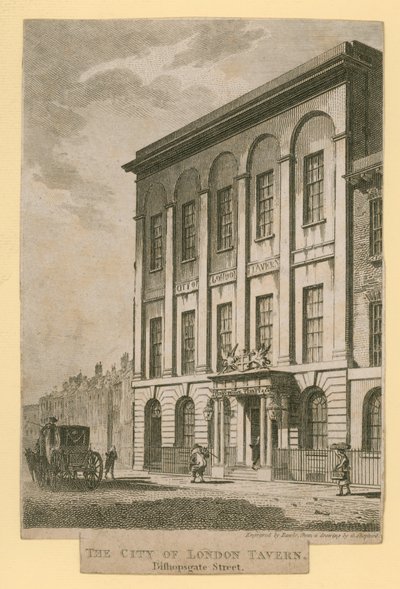 Der City of London Tavern, Bishopsgate Street von English School