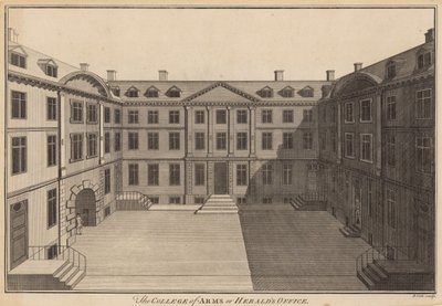 Das College of Arms oder Heralds Office von English School