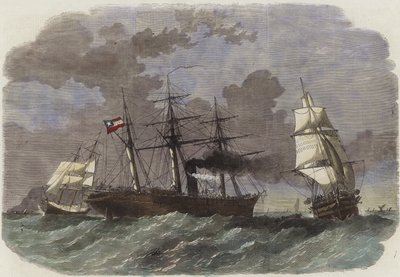 Die konföderierte Kriegsschaluppe Sumter erobert zwei Bundeshandelsschiffe vor Gibraltar von English School
