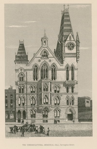 Die Kongregationale Gedenkhalle, Farringdon Street, London von English School