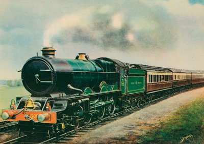 Der „Cornish Riviera Express“, gezogen von der „King George V“, Great Western Railway von English School