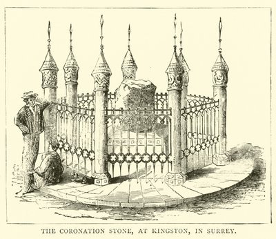 Der Krönungsstein in Kingston, Surrey von English School