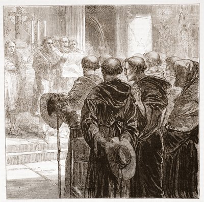 Die Räte lösen den Augustinerorden in Zürich auf, 1524, Illustration aus Die Geschichte des Protestantismus von James Aitken Wylie, veröffentlicht 1878 von English School