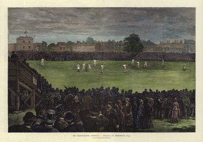 Das Cricket-Match, Australien gegen England, im Kennington Oval von English School