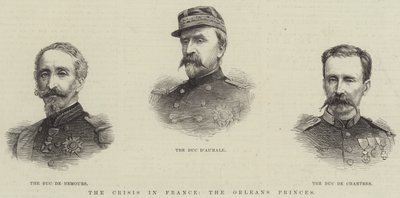 Die Krise in Frankreich, die Orléans-Prinzen (Gravur) von English School