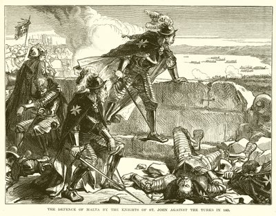 Die Verteidigung von Malta durch die Ritter des Johanniterordens gegen die Türken im Jahr 1565 von English School