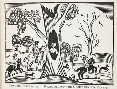 Das bedrängte Kind im Wald oder Der grausame Onkel, Illustration aus Chap-books des achtzehnten Jahrhunderts von John Ashton, veröffentlicht 1882 von English School