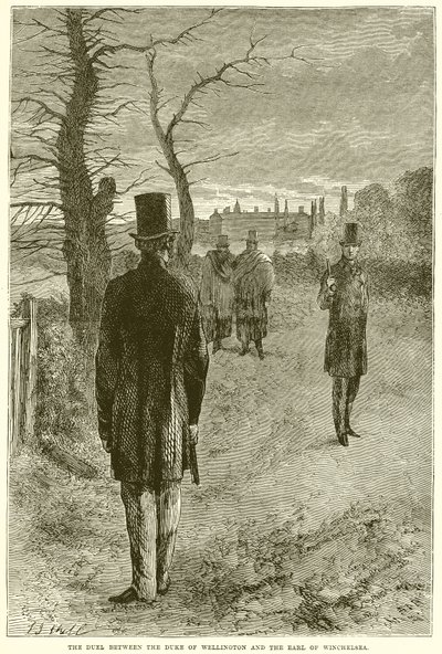 Das Duell zwischen dem Herzog von Wellington und dem Earl of Winchelsea von English School