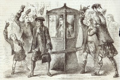 Der Herzog von Hamilton auf dem Weg zum schottischen Parlament von English School