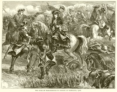 Der Herzog von Marlborough in Gefahr bei Ramillies, 1706 von English School