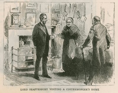 Der Earl of Shaftesbury; Lord Shaftesbury besucht das Haus eines Straßenhändlers von English School
