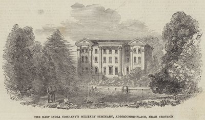 Das Militärseminar der East India Company, Addiscombe-Place, bei Croydon (Gravur) von English School