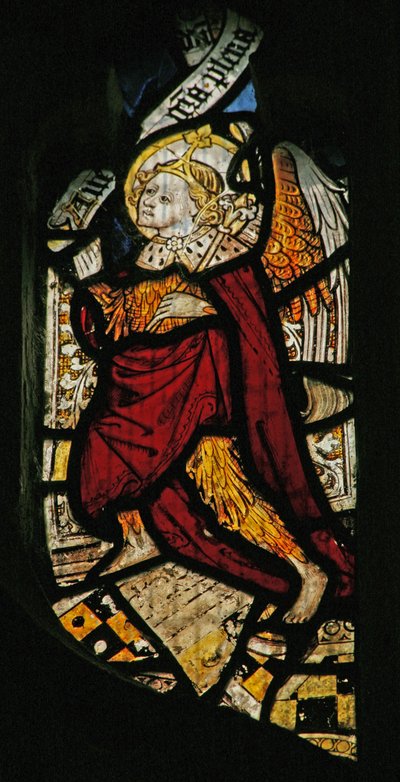 Das Ostfenster (Ew) mit dem Engel Gabriel bei der Verkündigung von English School