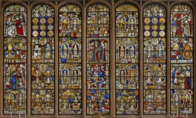 Ostfenster mit bemerkenswerter Sammlung von Tafeln von English School