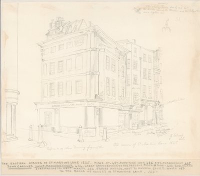 Die östliche Ecke der St. Martins Lane, London, 1825 von English School
