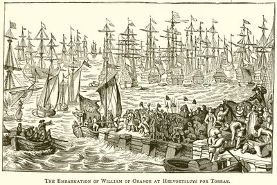 Die Einschiffung von Wilhelm von Oranien in Helvoetsluys nach Torbay von English School