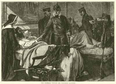Der Kaiser besucht seine verwundeten Soldaten, Mai 1871 von English School