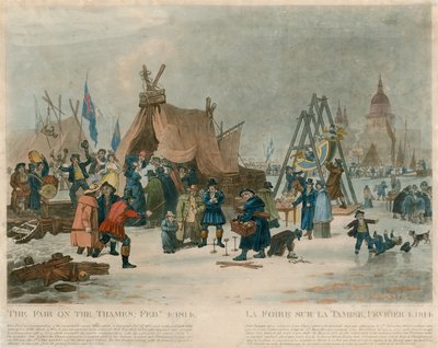 Der Jahrmarkt auf der Themse, 4. Februar 1814 von English School