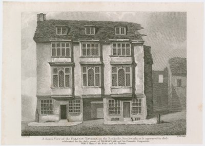 The Falcon Tavern am Bankside, Southwark. Wie es 1805 erschien von English School