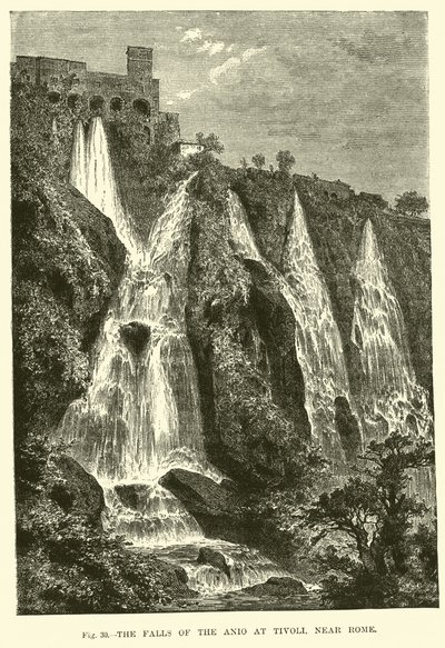 Die Anio-Fälle bei Tivoli, in der Nähe von Rom von English School