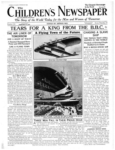 Die fliegende Stadt der Zukunft, Titelseite der 