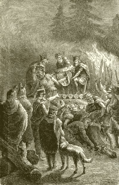Die Begräbnisriten eines barbarischen Häuptlings von English School