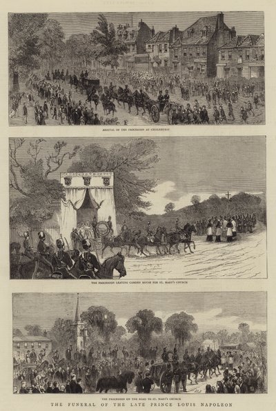 Die Beerdigung des verstorbenen Prinzen Louis Napoleon von English School