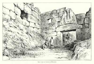 Das Löwentor von Mykene (Gravur) von English School