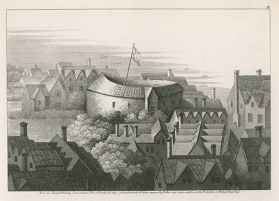 Das Globe Theatre, Bankside, Southwark, London von English School
