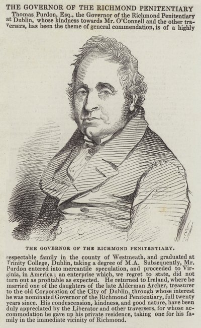 Der Gouverneur des Richmond-Gefängnisses (Gravur) von English School