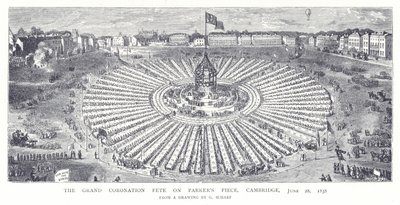 Das große Krönungsfest auf Parkers Piece, Cambridge, 28. Juni 1838 von English School