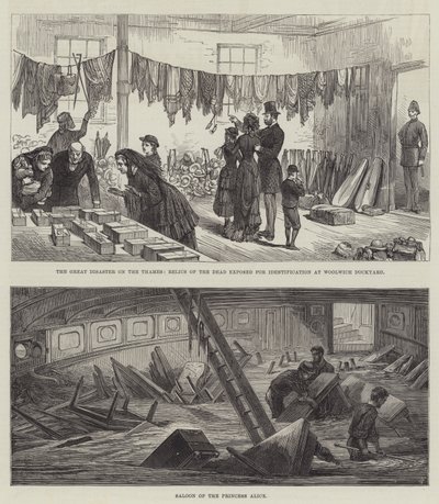 Die große Katastrophe auf der Themse (Stich) von English School