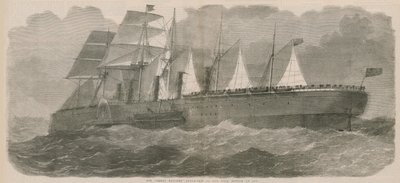 Das Dampfschiff Great Eastern, wie es auf See erscheinen wird von English School