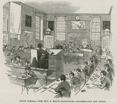 Die Schulen des Greenwich Royal Hospital; Oberschule: Das Klassenzimmer von Reverend J. Hill von English School