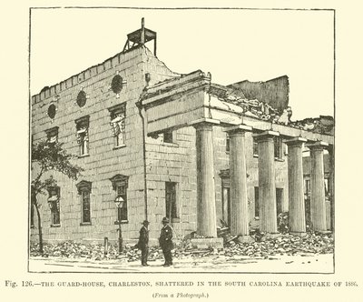 Das Wachhaus, Charleston, zerstört im Erdbeben von South Carolina 1886 von English School