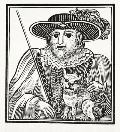 Die Geschichte von Sir Richard Whittington, dreimal Lord Mayor von London, Illustration aus Chap-books des achtzehnten Jahrhunderts von John Ashton, veröffentlicht 1882 von English School