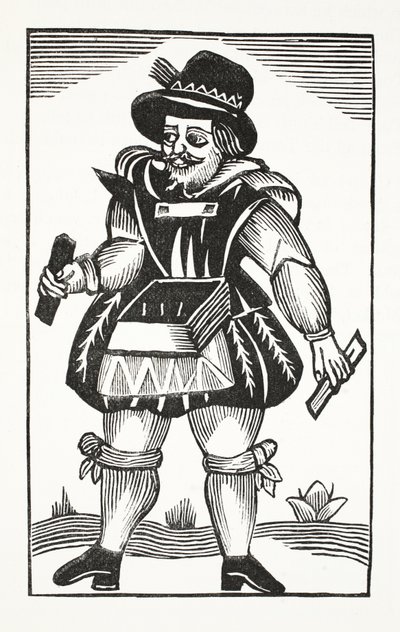 Die Geschichte von Tom Long dem Träger, Illustration aus Chap-books des achtzehnten Jahrhunderts von John Ashton, veröffentlicht 1882 von English School
