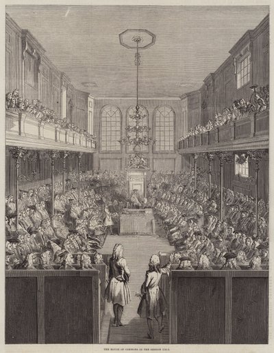 Das Unterhaus in der Sitzung 1741-2 (Stich) von English School