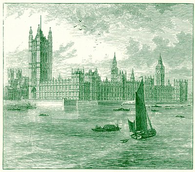 Das Parlament und die Westminster Abbey, Illustration aus Die Welt wie sie ist von George Chisolm, veröffentlicht 1885 (digital verbessert) von English School