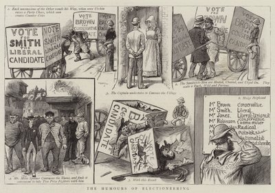 Die Launen des Wahlkampfs (Gravur) von English School