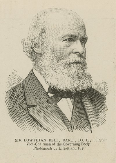 Das Imperial Institute: Sir Lowthian Bell, stellvertretender Vorsitzender des Leitungsgremiums von English School