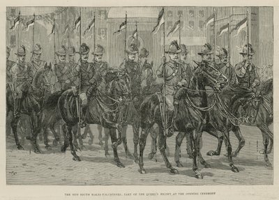 Das Imperial Institute: Die New South Wales Volunteers, Teil der Eskorte der Königin bei der Eröffnungszeremonie von English School