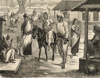 Die indische Hungersnot: Ein bengalisches Dorf, aus 